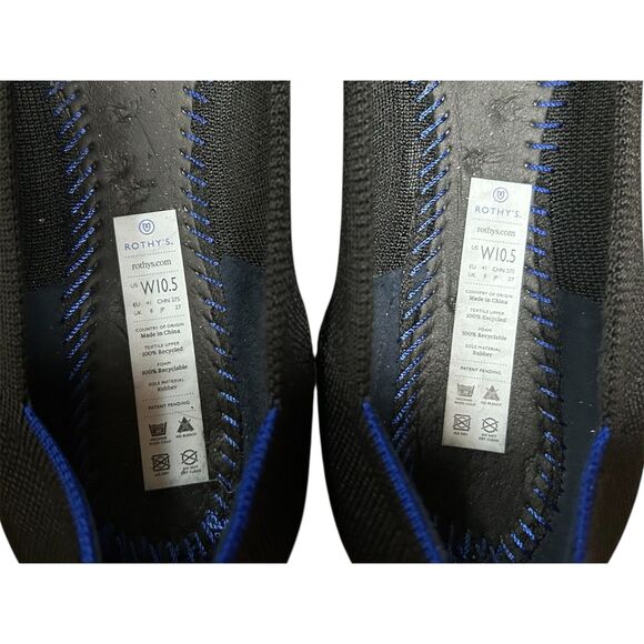 ROTHY'S, Women's Black Pointed Slip-On Shoes / Flats, Size W 10.5, Used - Picture 8 of 9